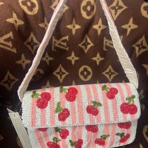 NWT cherry beaded purse